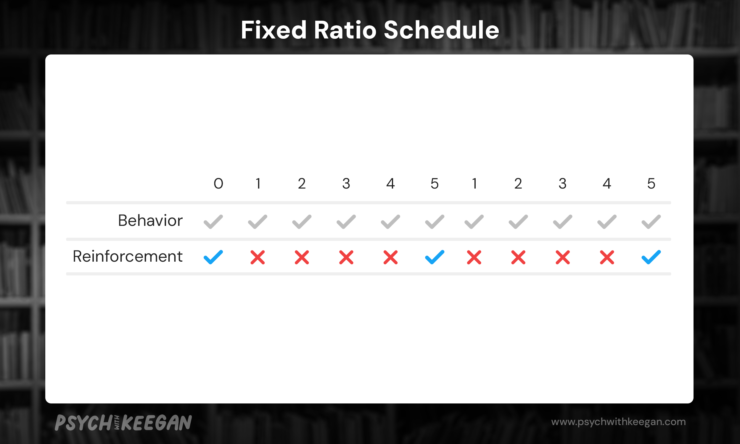 Graphical representation of a fixed ratio reinforcement schedule.