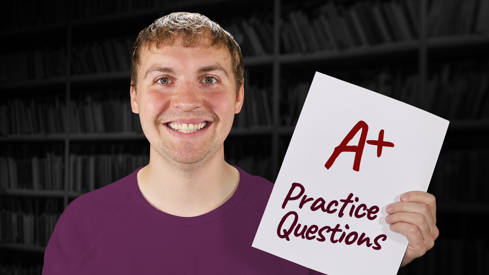 Video thumbnail showing featuring Keegan, a therapist, with text that says A plus Practice Questions