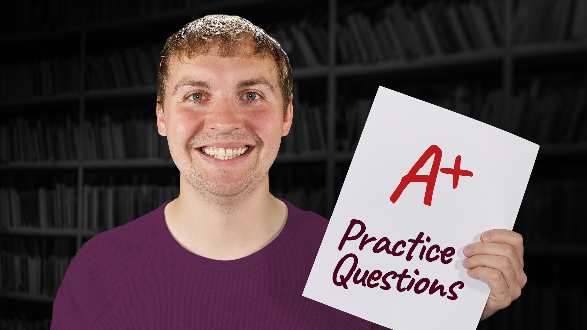 Video thumbnail showing featuring Keegan, a therapist, with text that says A plus Practice Questions