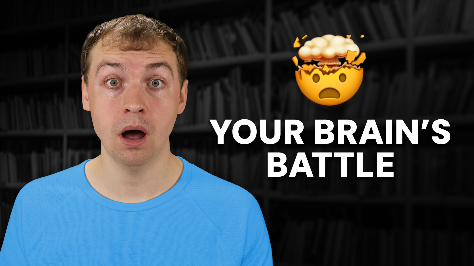 Video thumbnail showing featuring Keegan, a therapist, with text that says Your Brain's Batter. This text is floating to the right of Keegan, and above the text is an emoji with the top blown off and a cloud of smoke emerging.